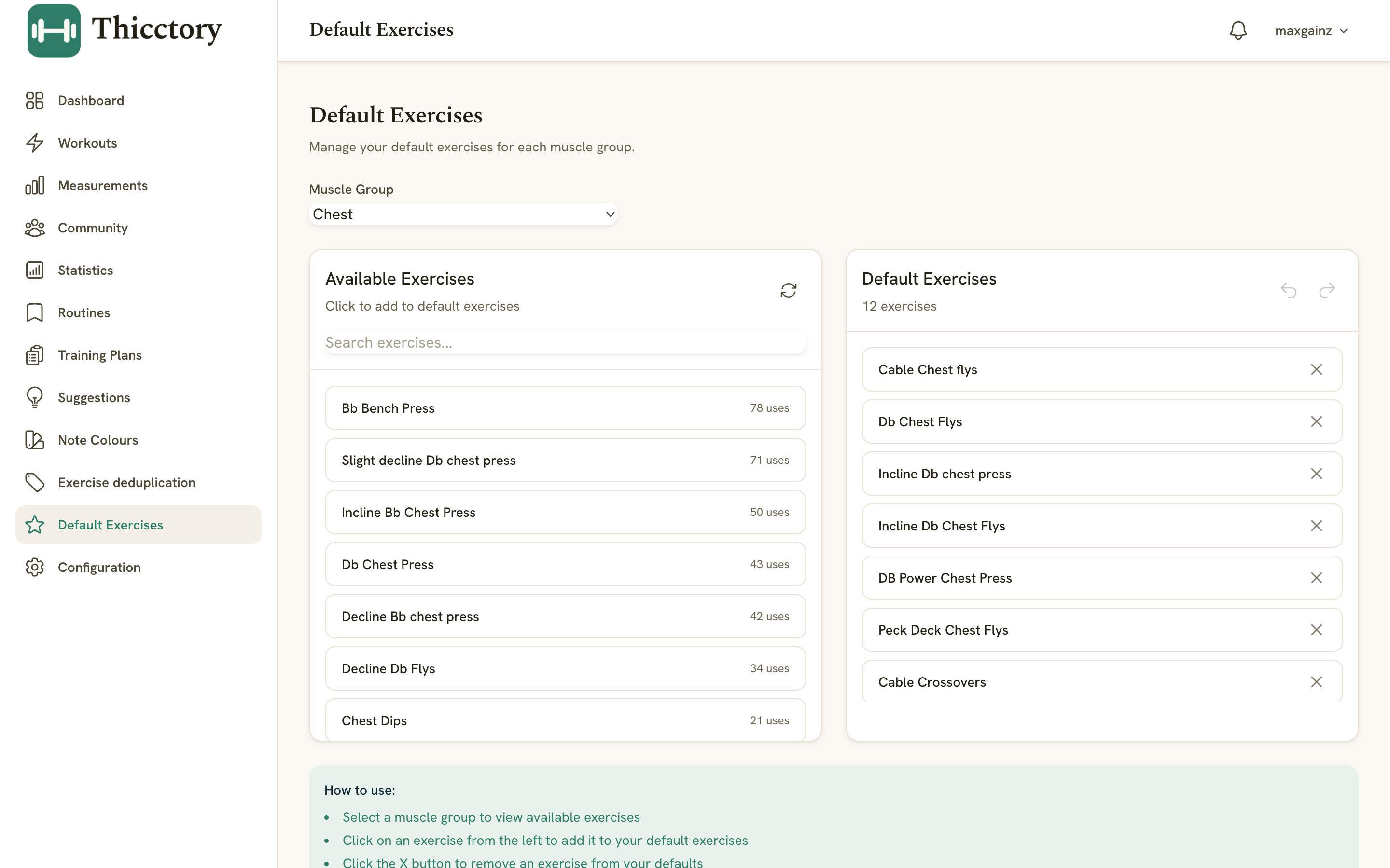 Default Exercises