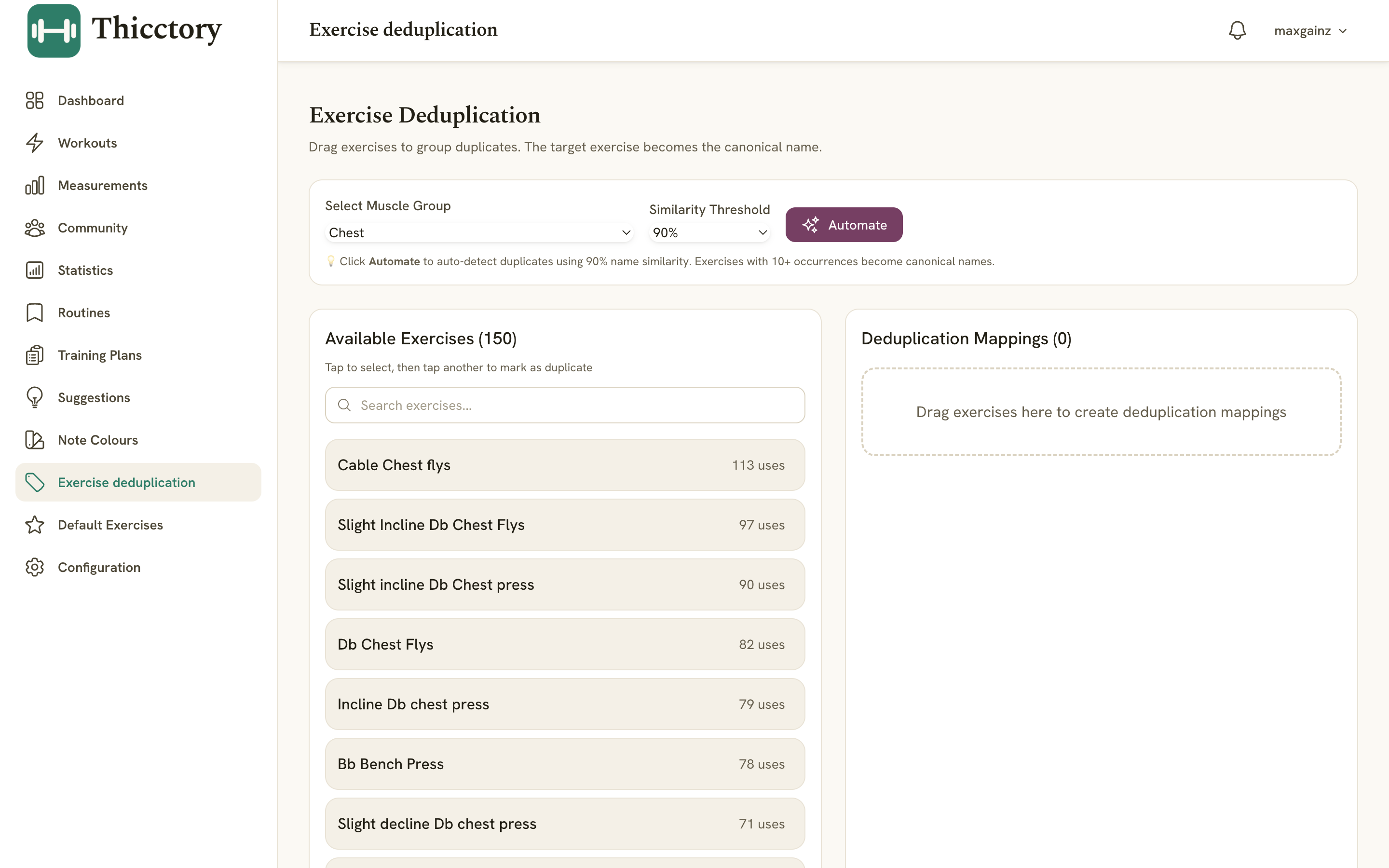 Exercise Deduplication